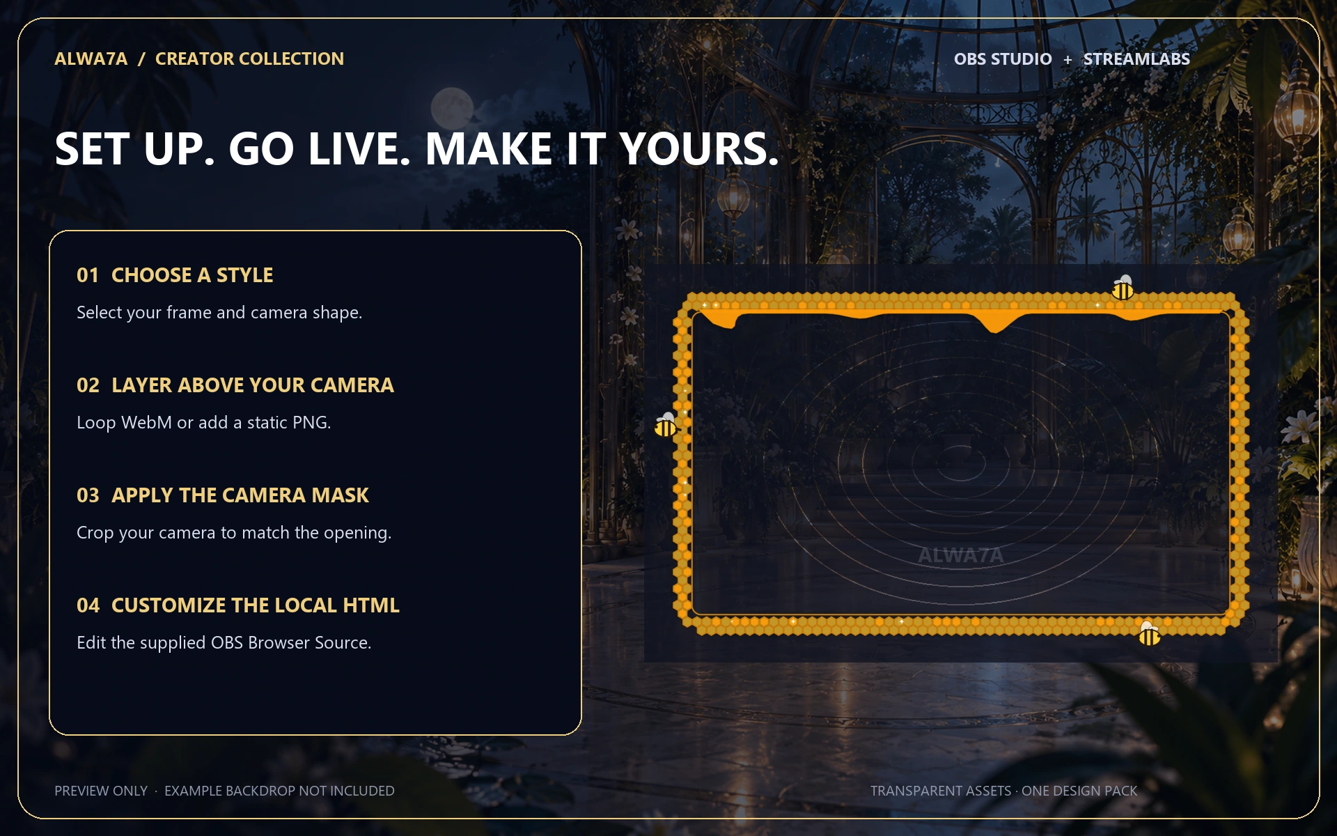 Honey Bee — Animated Facecam Pack — Design details