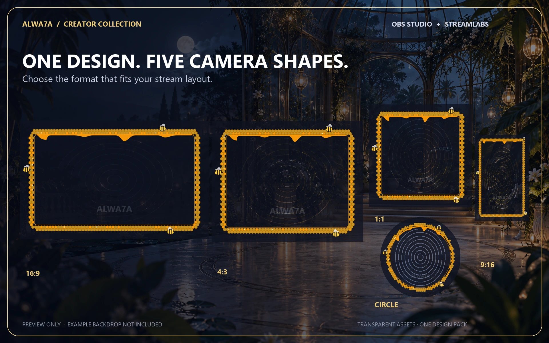 Honey Bee — Animated Facecam Pack — Design details