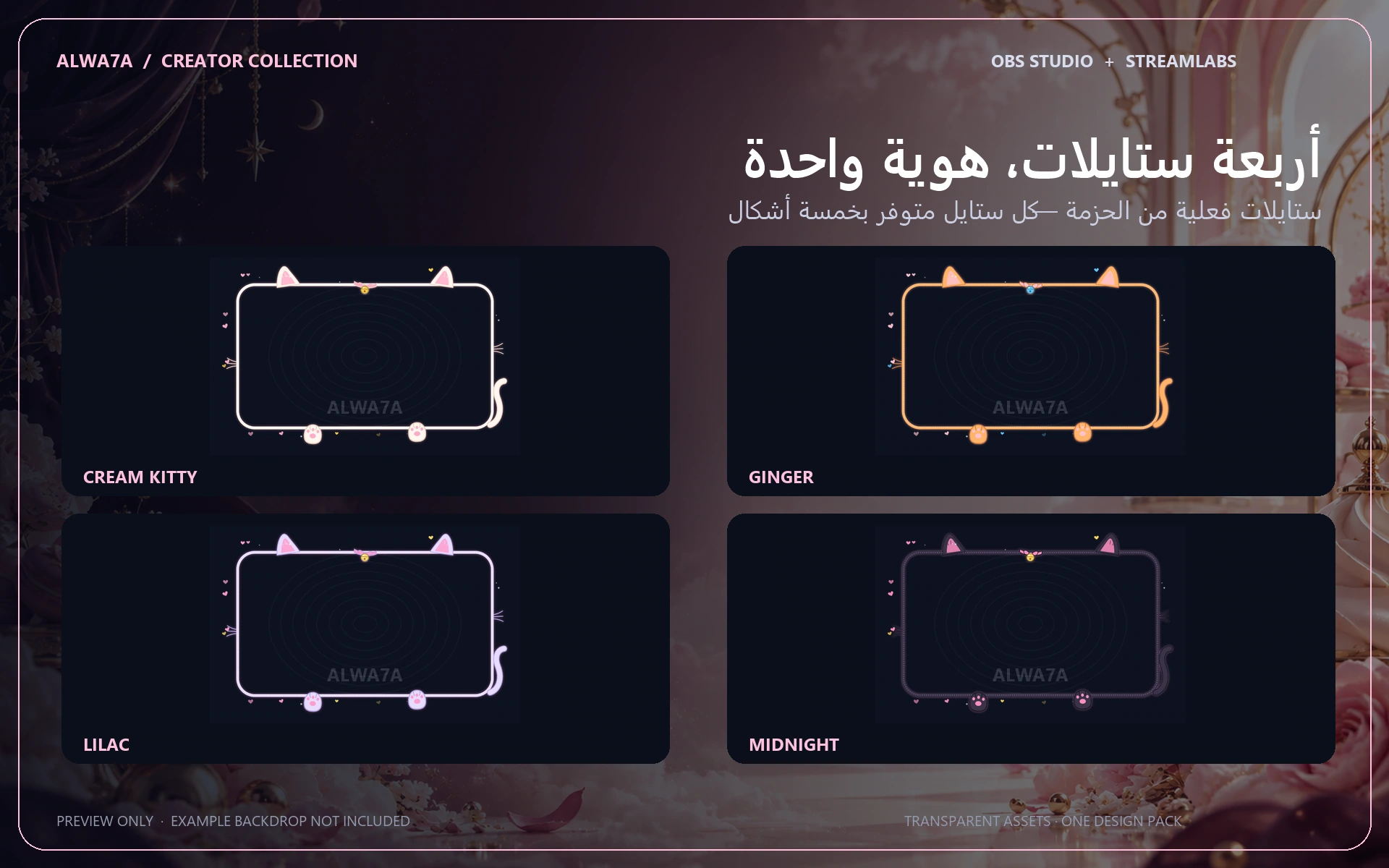 Kawaii Kitty — Animated Facecam Pack — Design details