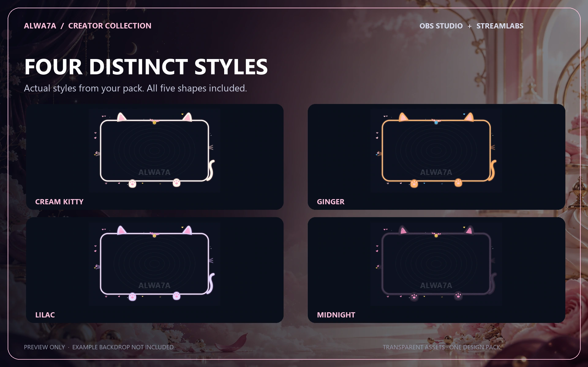 Kawaii Kitty — Animated Facecam Pack — Design details