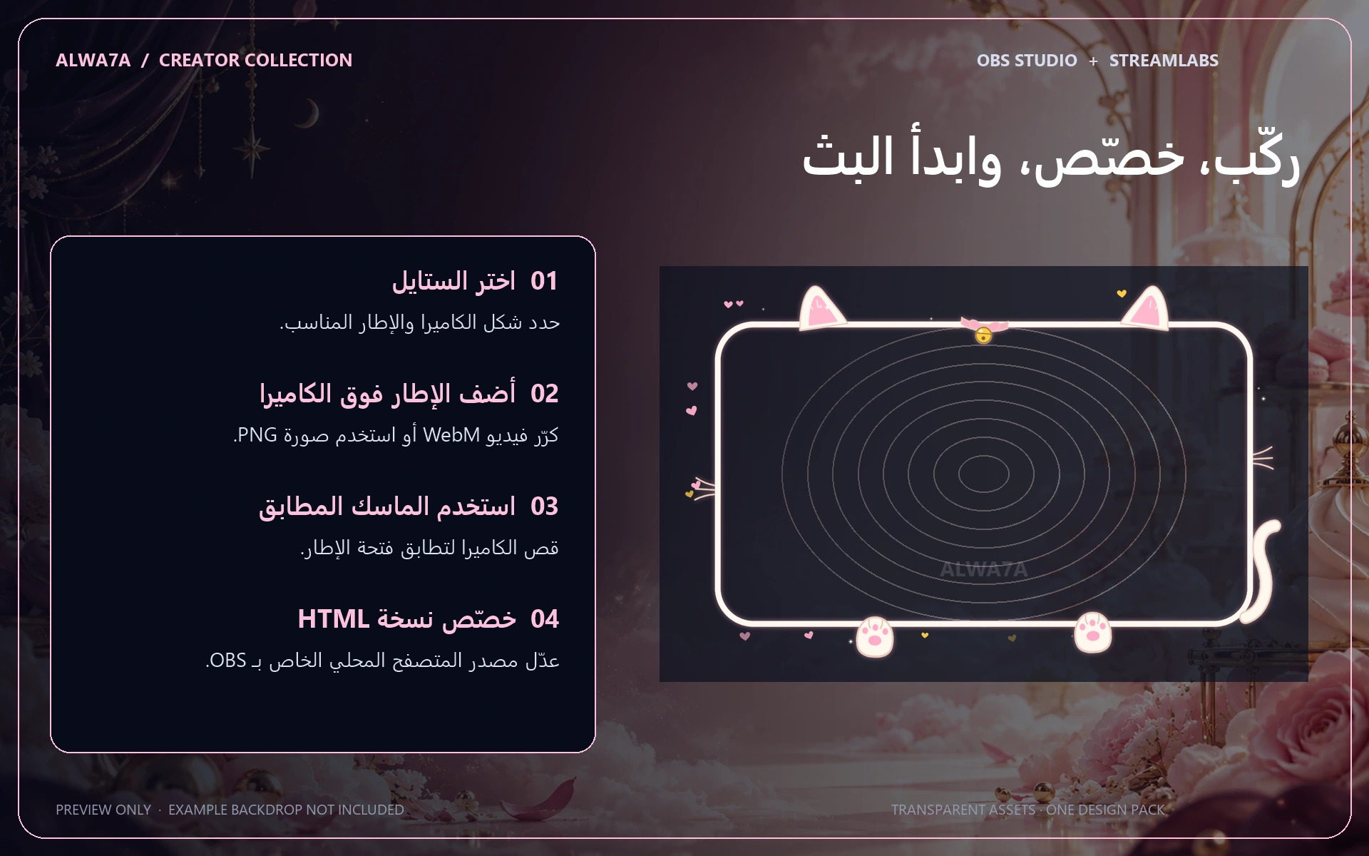 Kawaii Kitty — Animated Facecam Pack — Design details