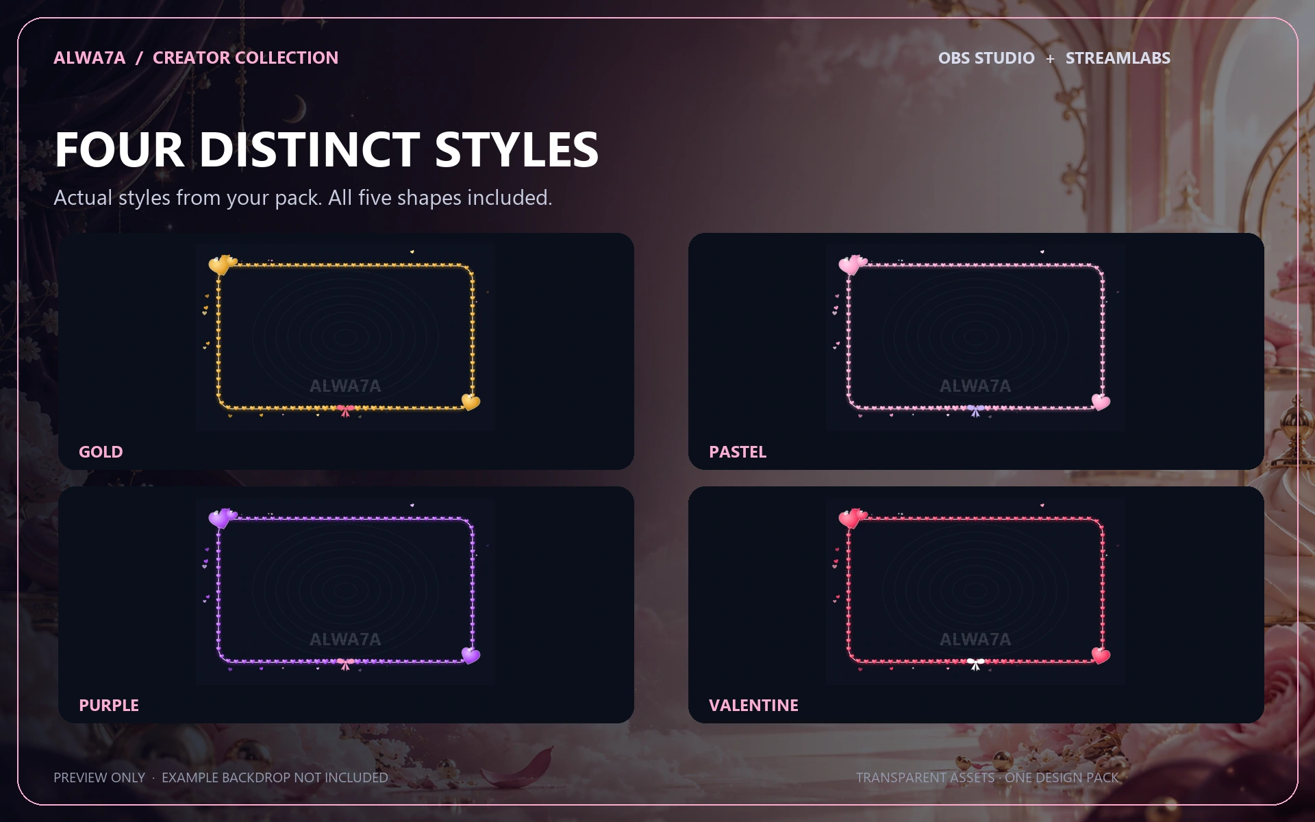 Love Hearts — Animated Facecam Pack — Design details