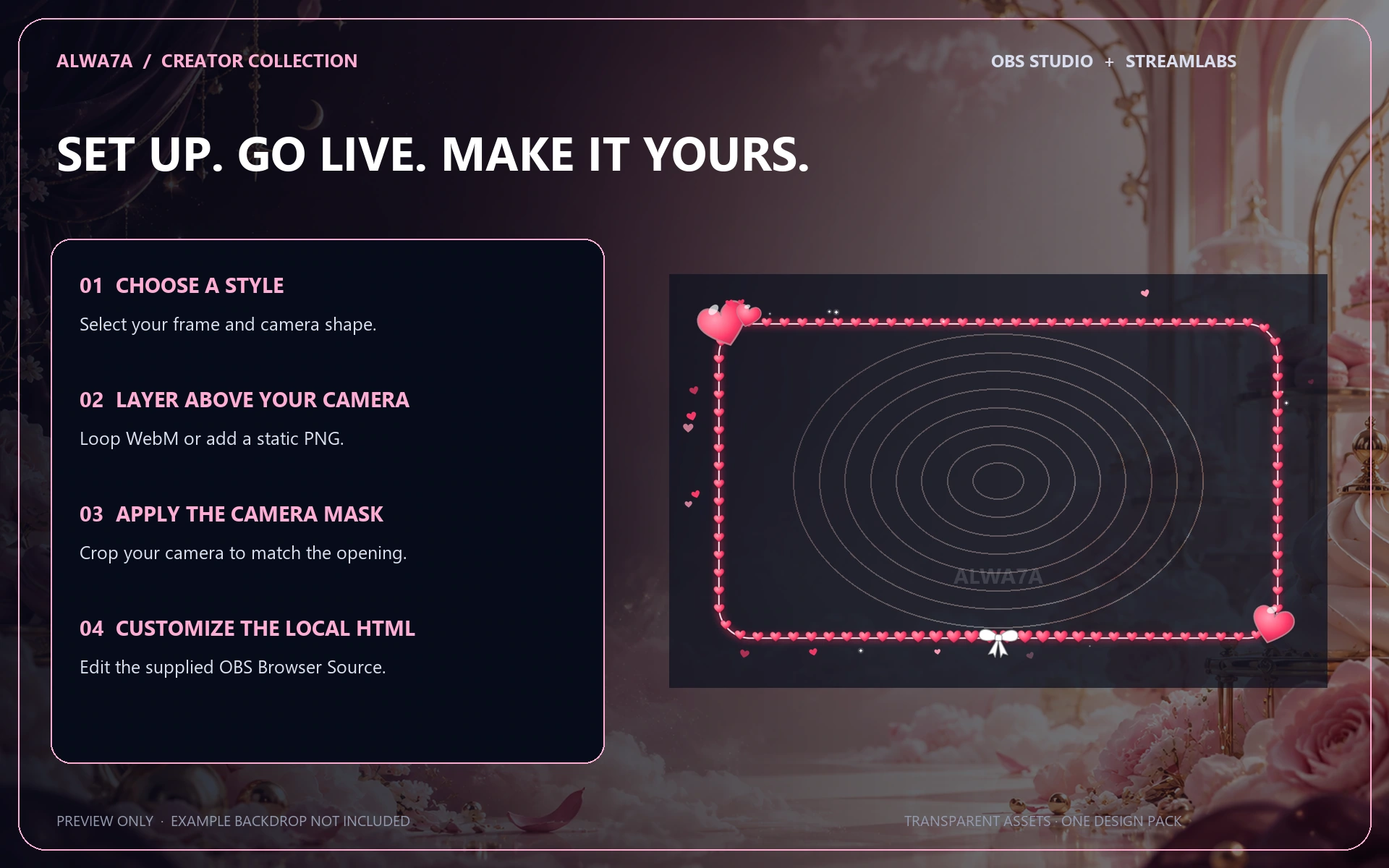 Love Hearts — Animated Facecam Pack — Design details