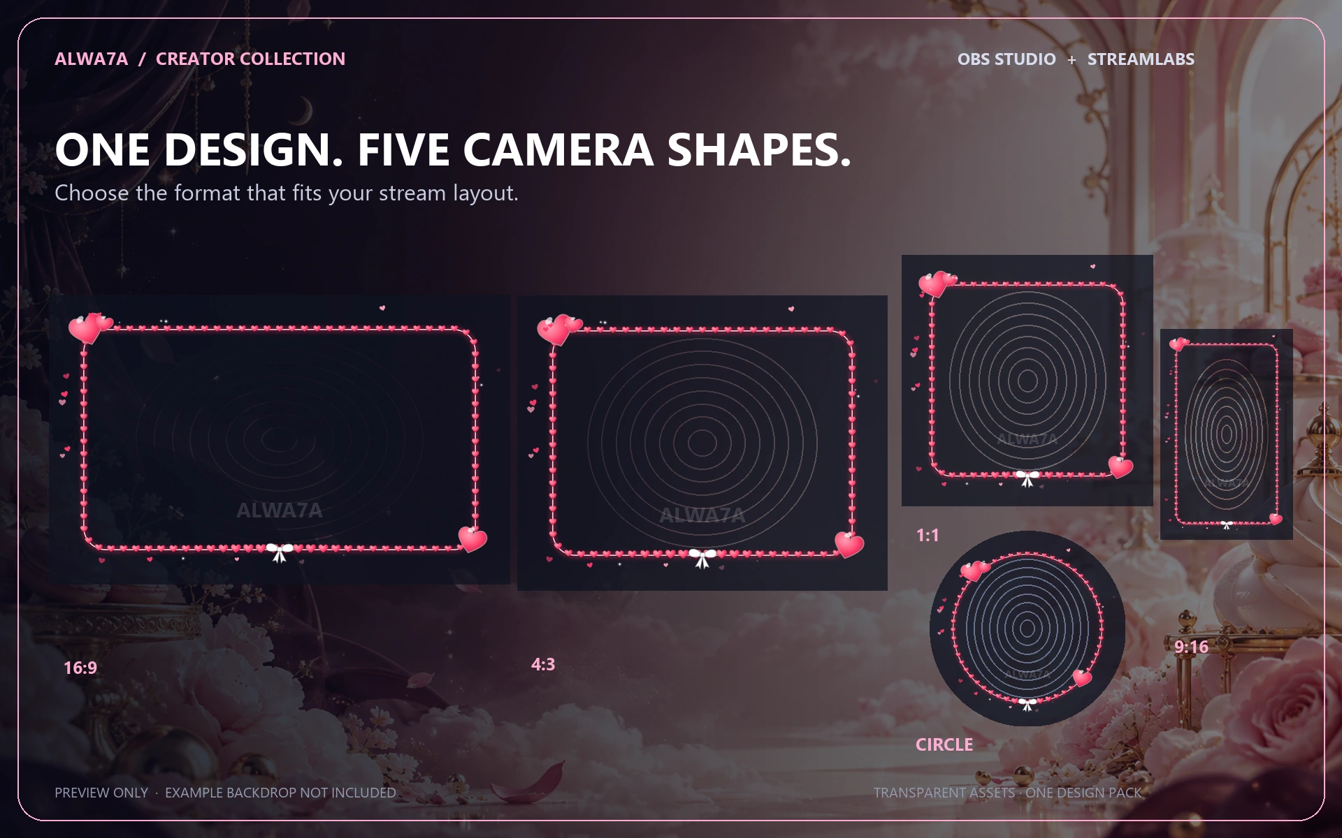 Love Hearts — Animated Facecam Pack — Design details
