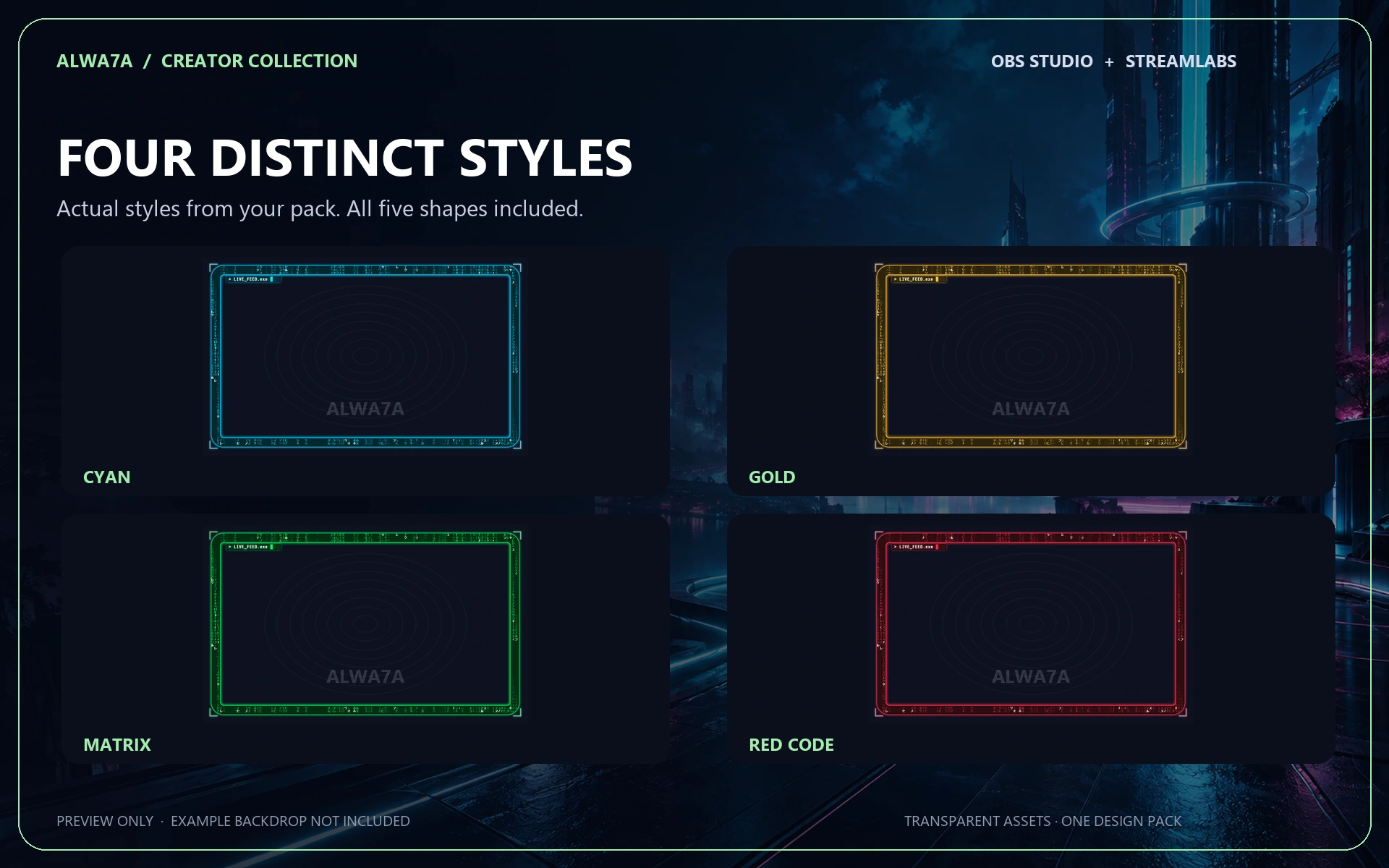 Matrix Code — Animated Facecam Pack — Design details