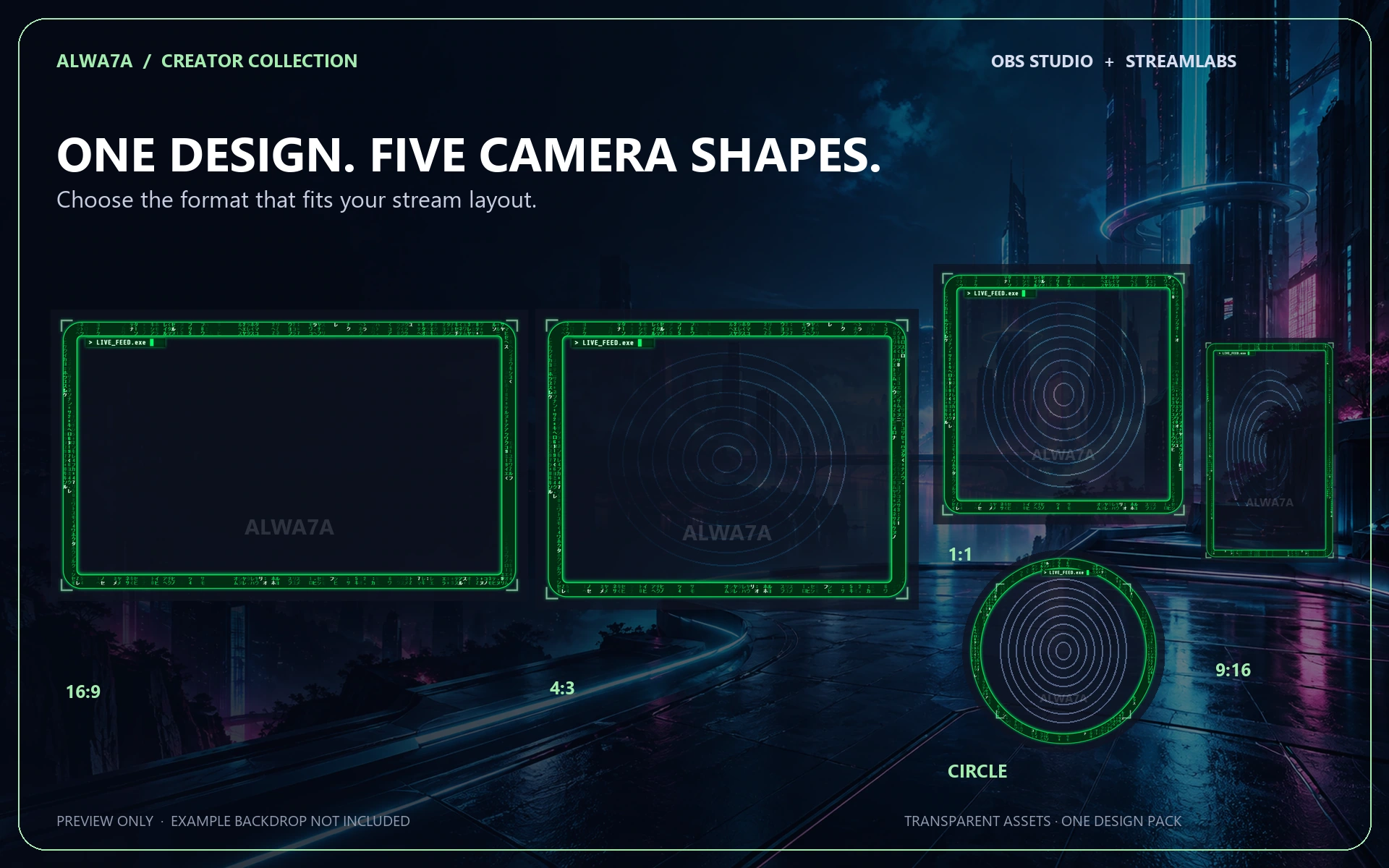 Matrix Code — Animated Facecam Pack — Design details