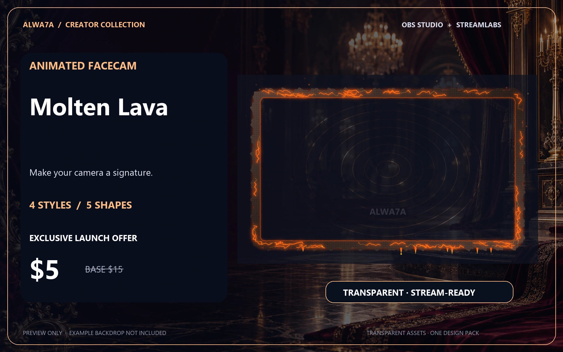 Molten Lava — Animated Facecam Pack