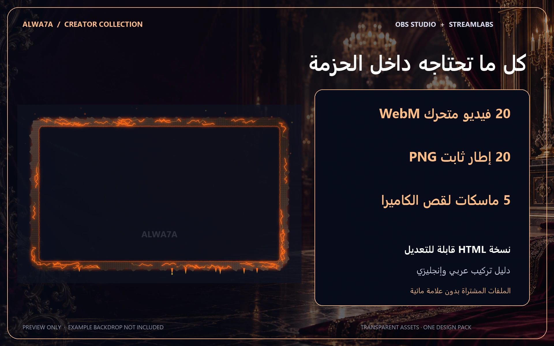 Molten Lava — Animated Facecam Pack — Design details