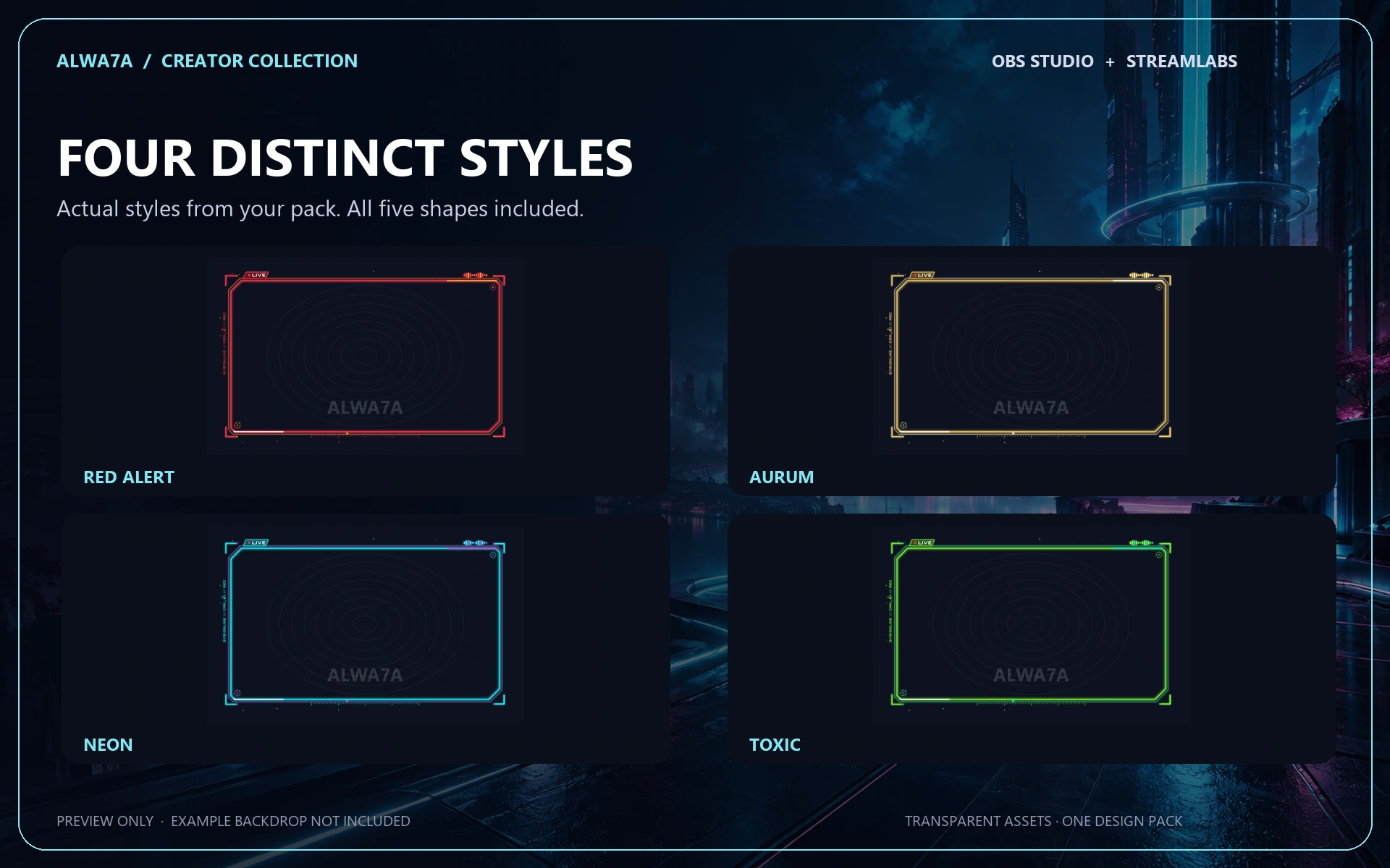 Neon Cyber HUD — Animated Facecam Pack — Design details