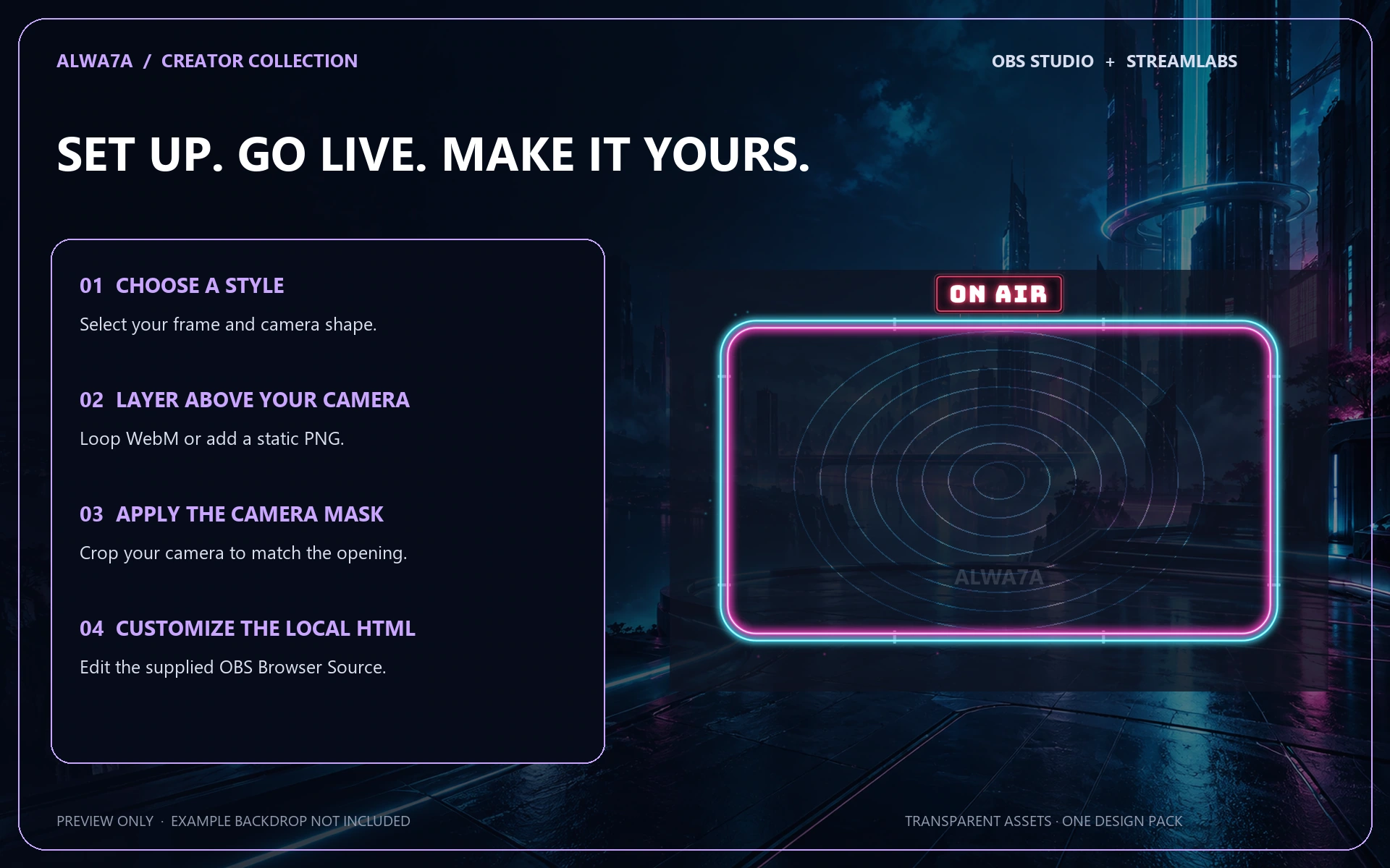 Neon Studio — Animated Facecam Pack — Design details