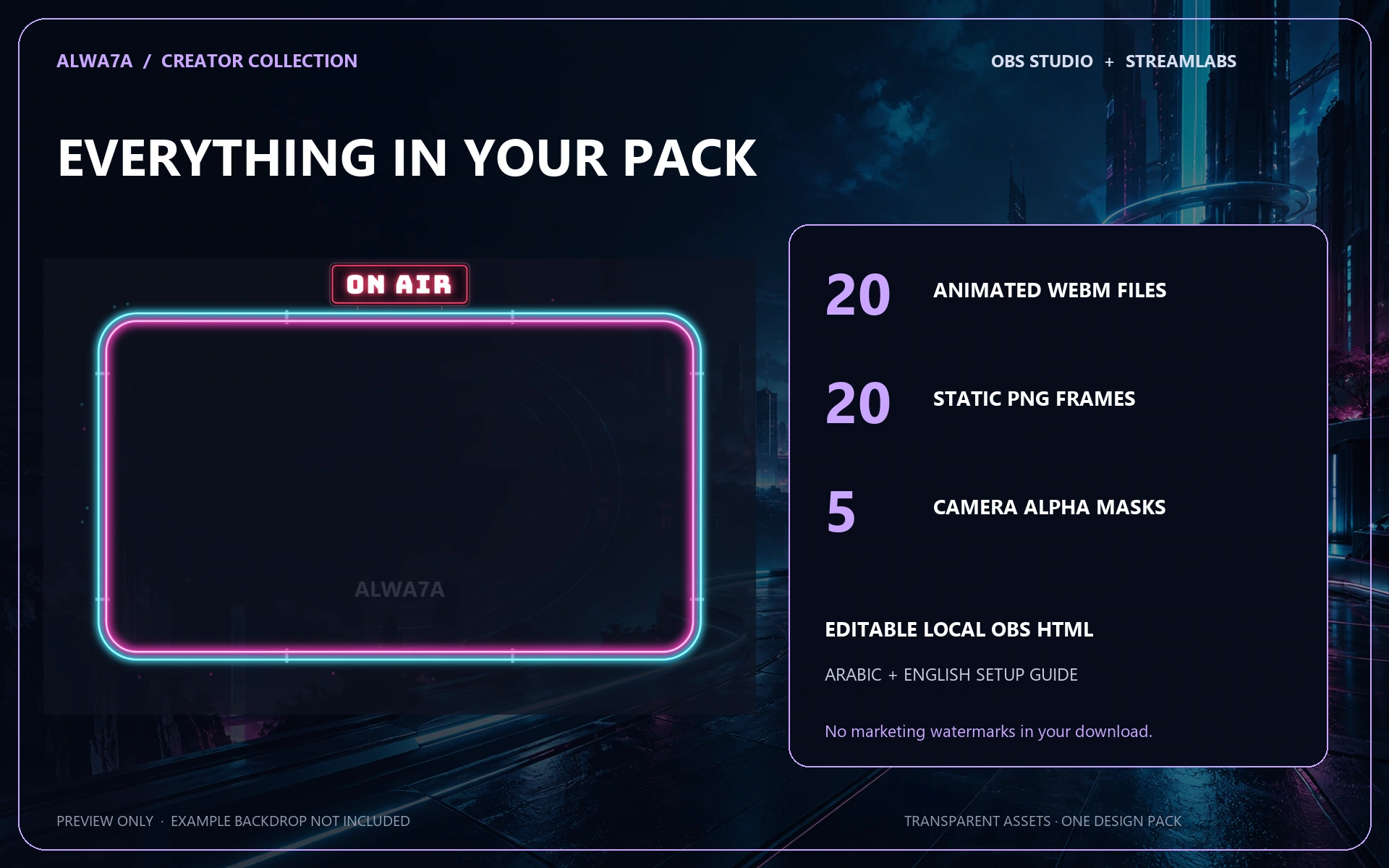 Neon Studio — Animated Facecam Pack — Design details