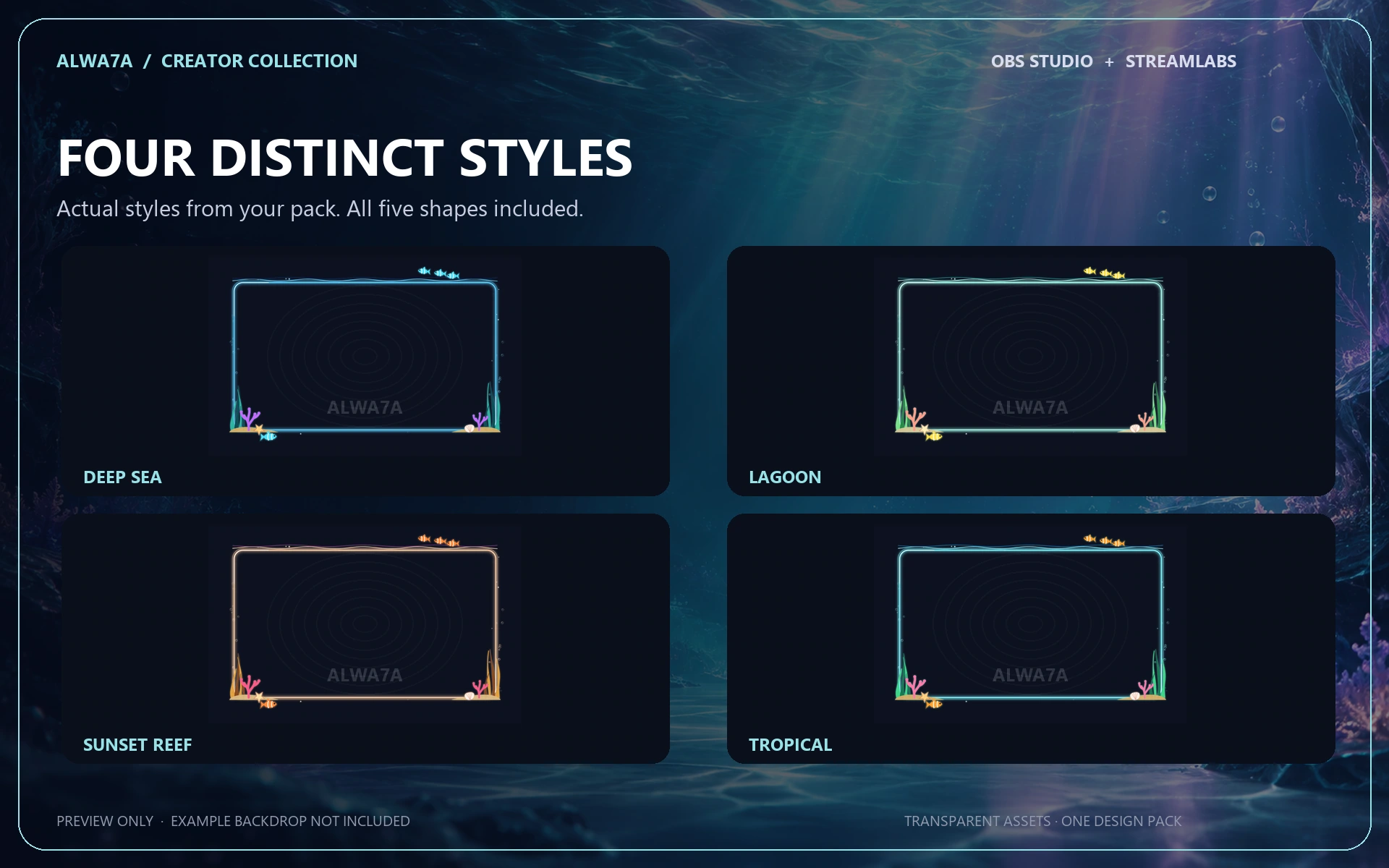 Ocean Reef — Animated Facecam Pack — Design details