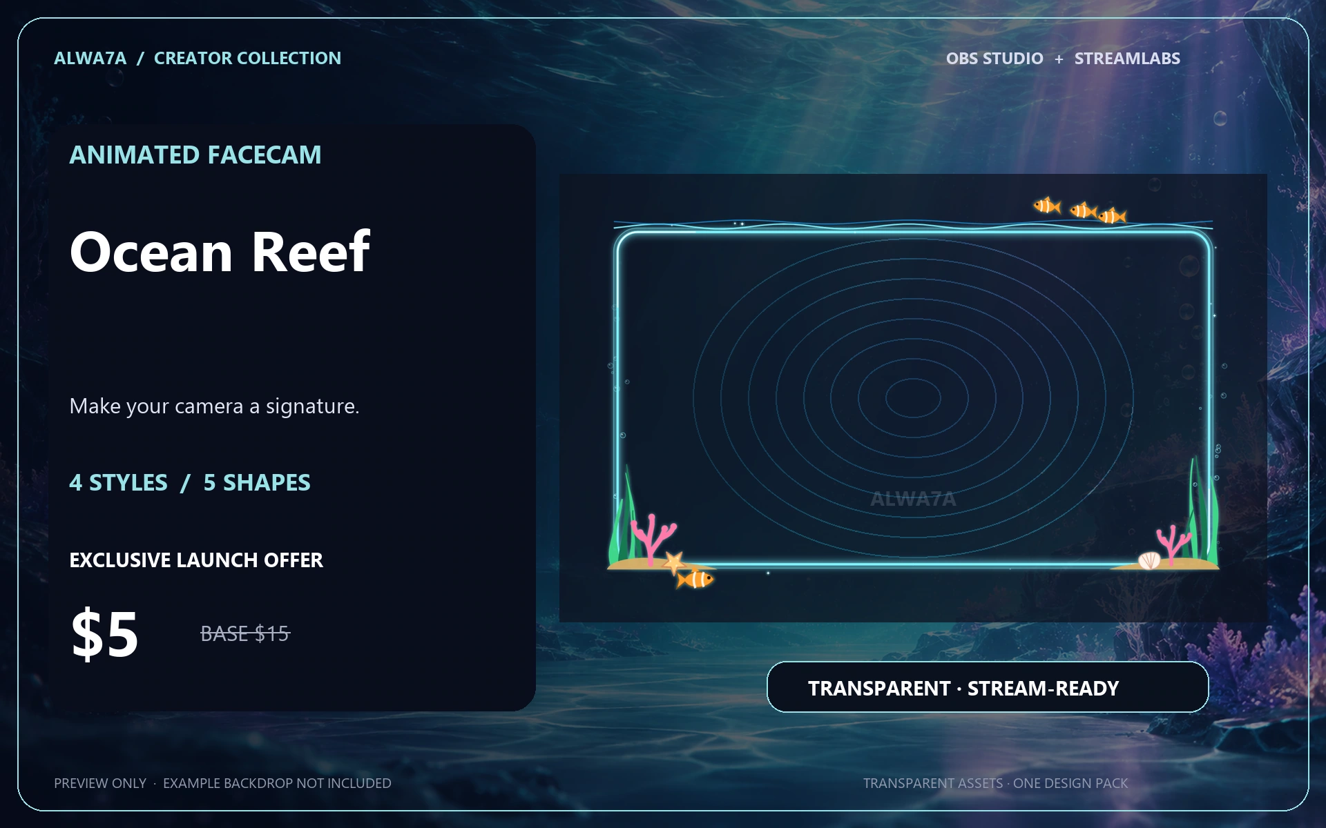 Ocean Reef — Animated Facecam Pack