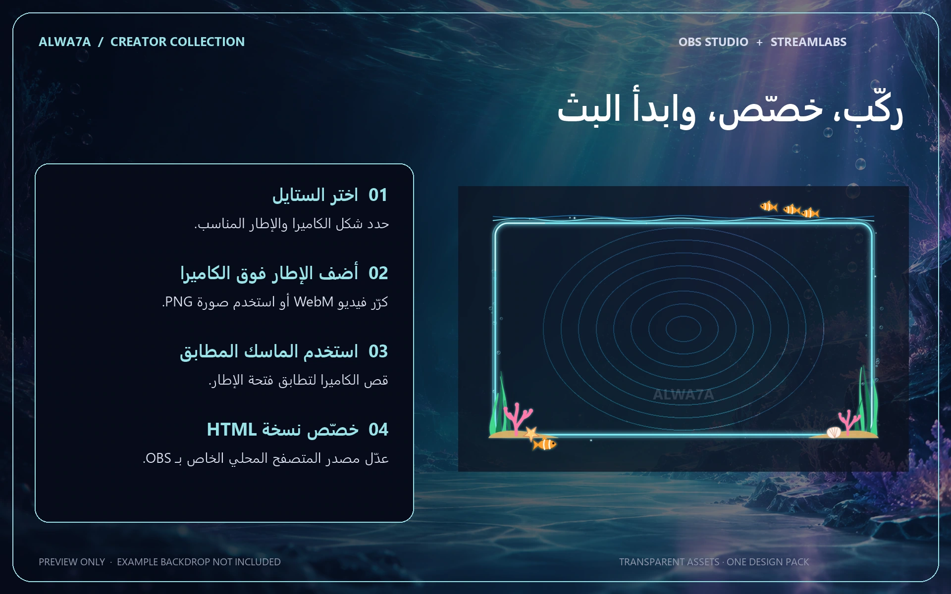 Ocean Reef — Animated Facecam Pack — Design details