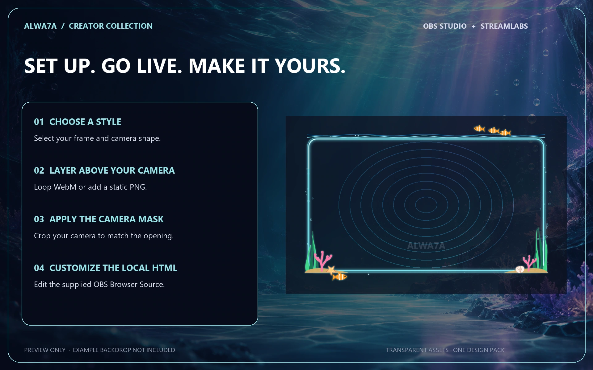 Ocean Reef — Animated Facecam Pack — Design details