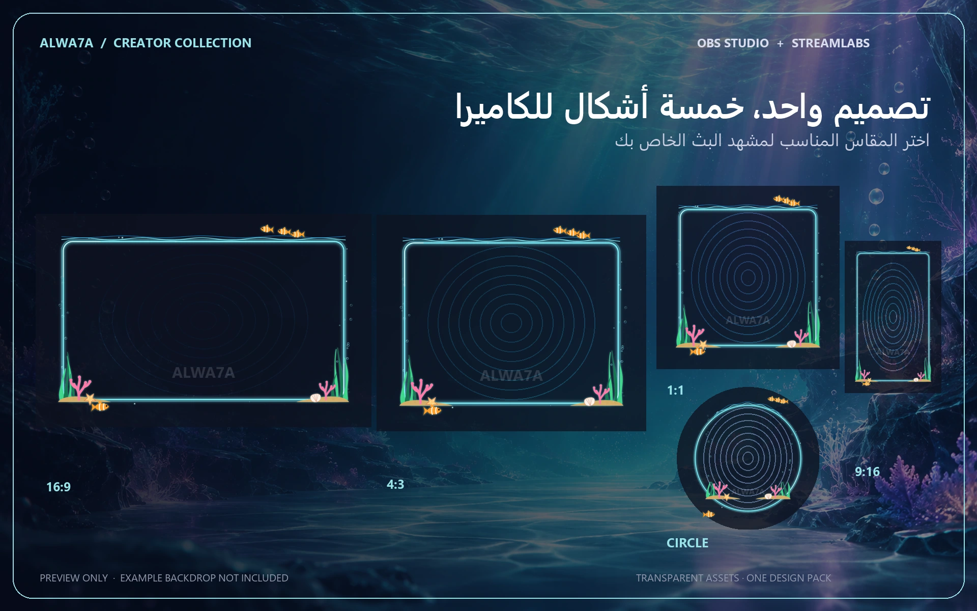 Ocean Reef — Animated Facecam Pack — Design details