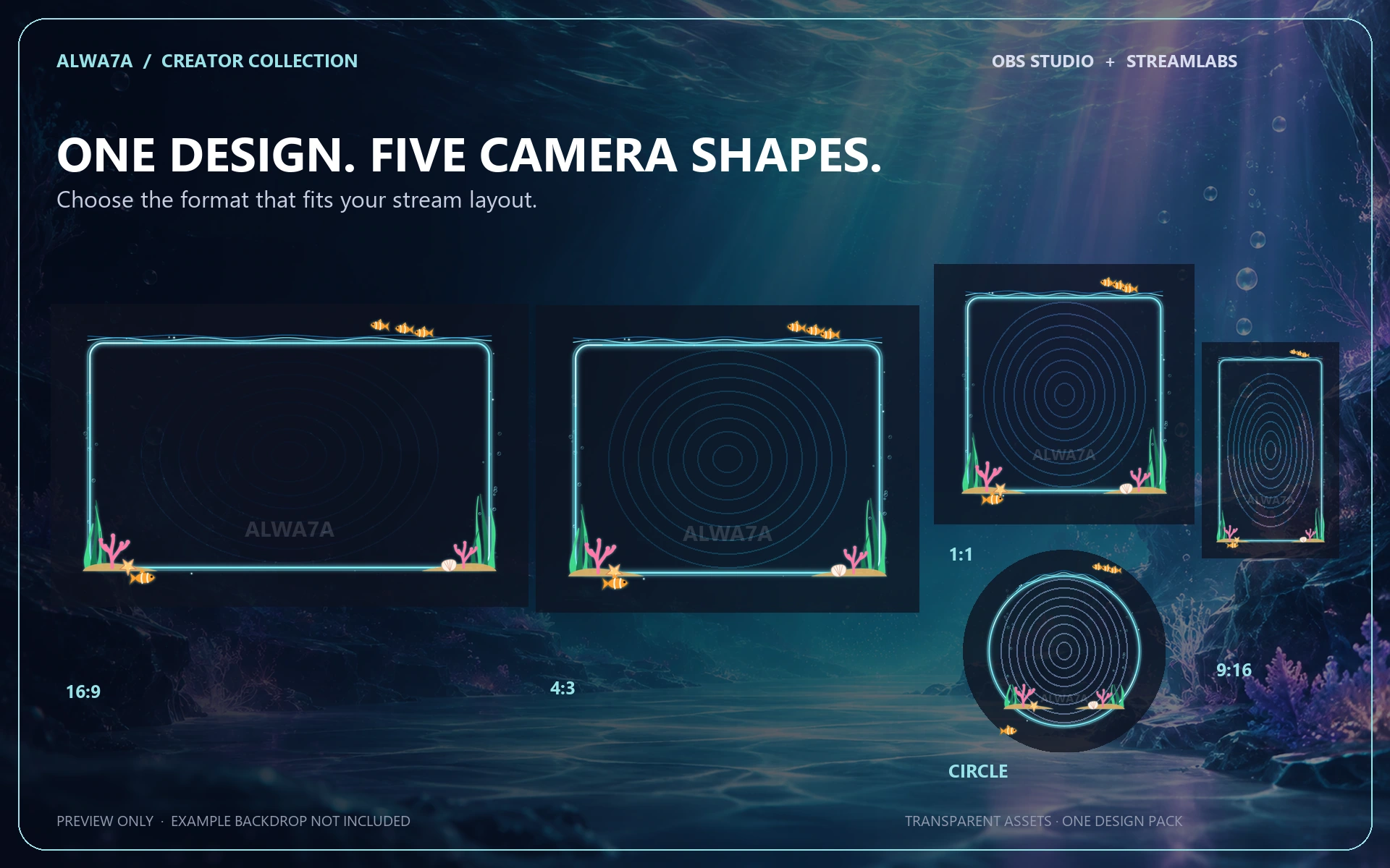 Ocean Reef — Animated Facecam Pack — Design details