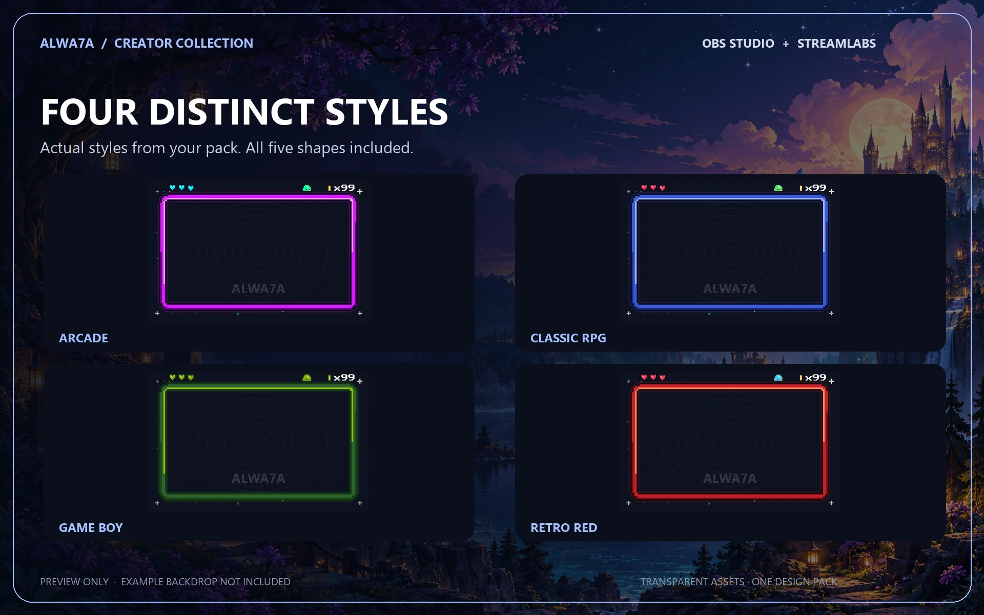 Pixel Quest — Animated Facecam Pack — Design details