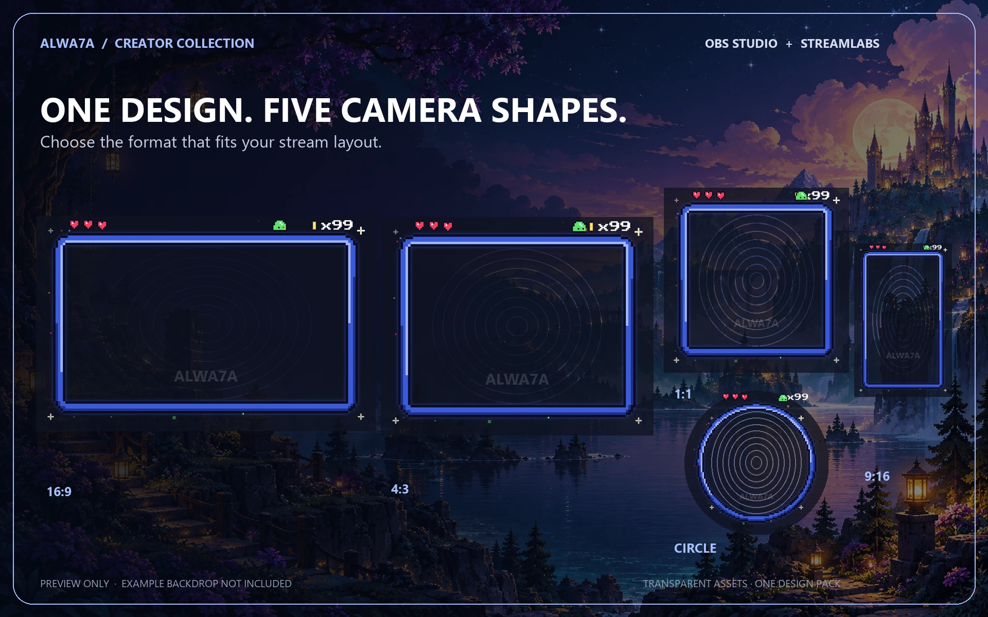 Pixel Quest — Animated Facecam Pack — Design details