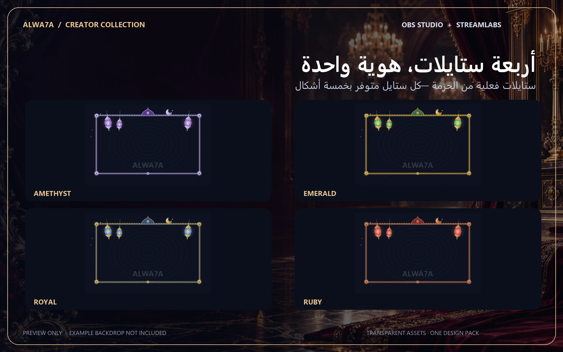 Ramadan Lanterns — Animated Facecam Pack — Design details