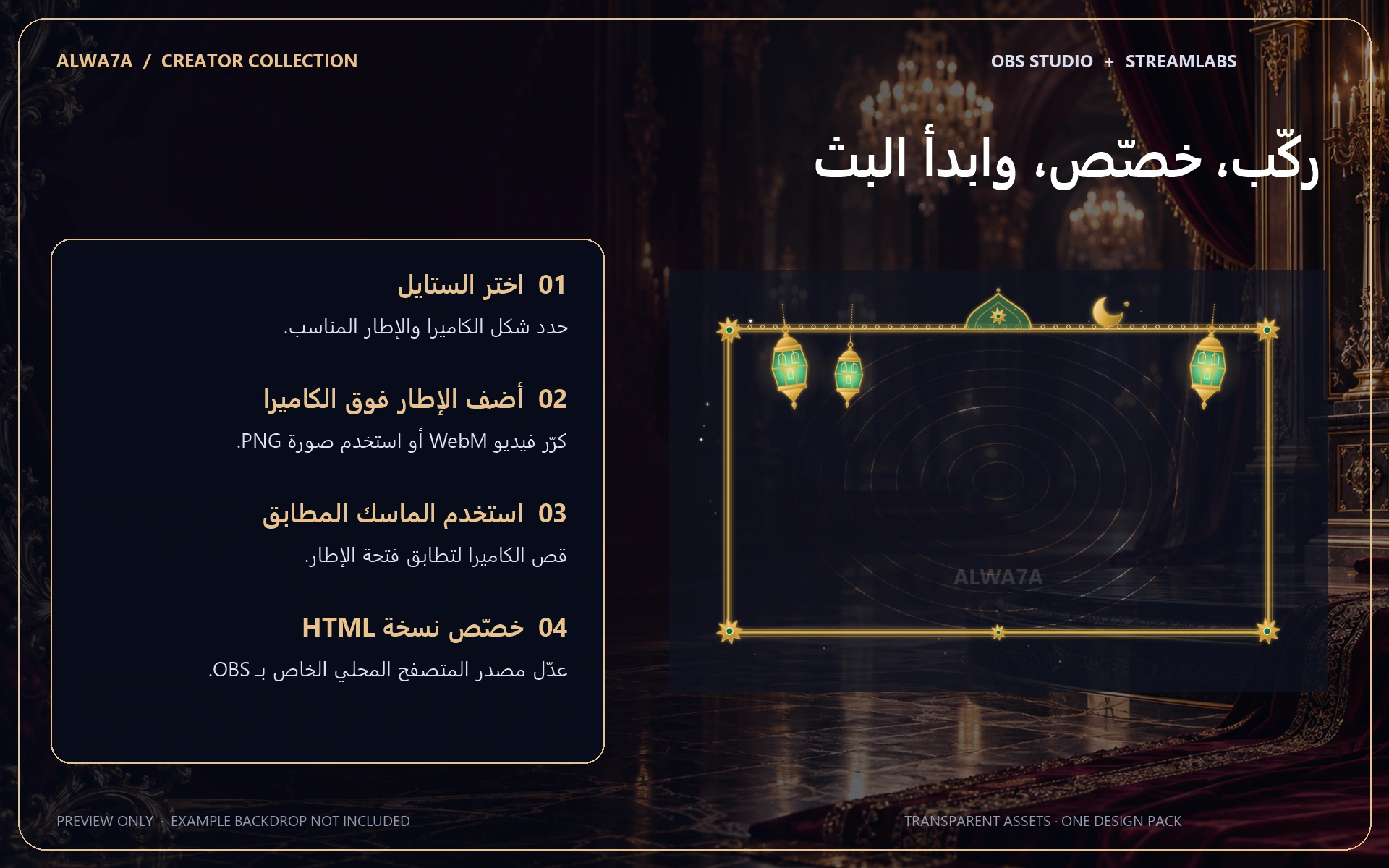 Ramadan Lanterns — Animated Facecam Pack — Design details