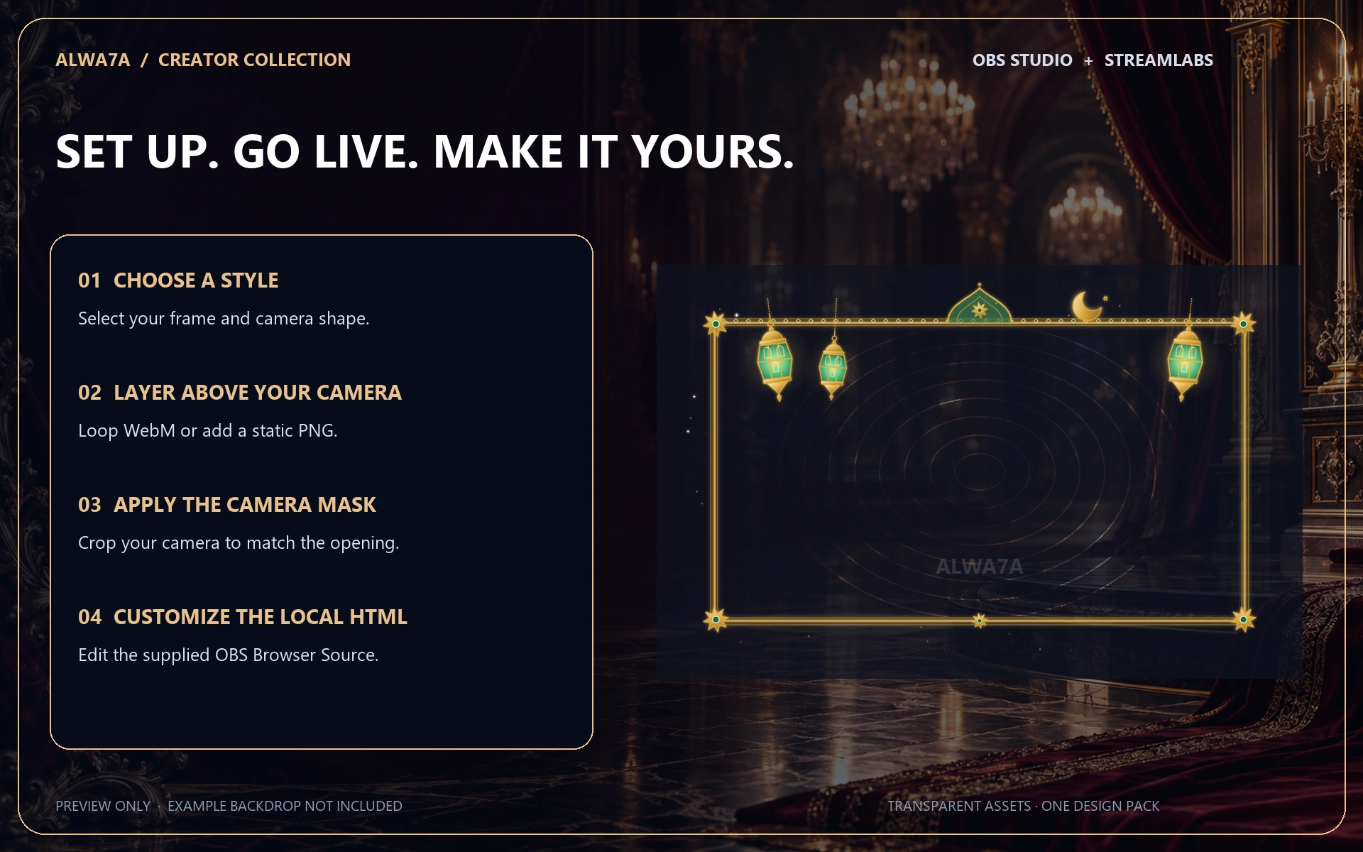 Ramadan Lanterns — Animated Facecam Pack — Design details