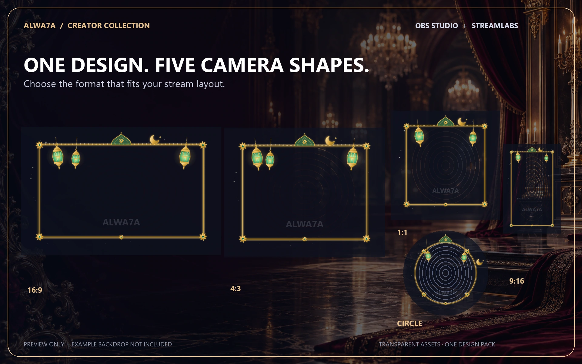 Ramadan Lanterns — Animated Facecam Pack — Design details