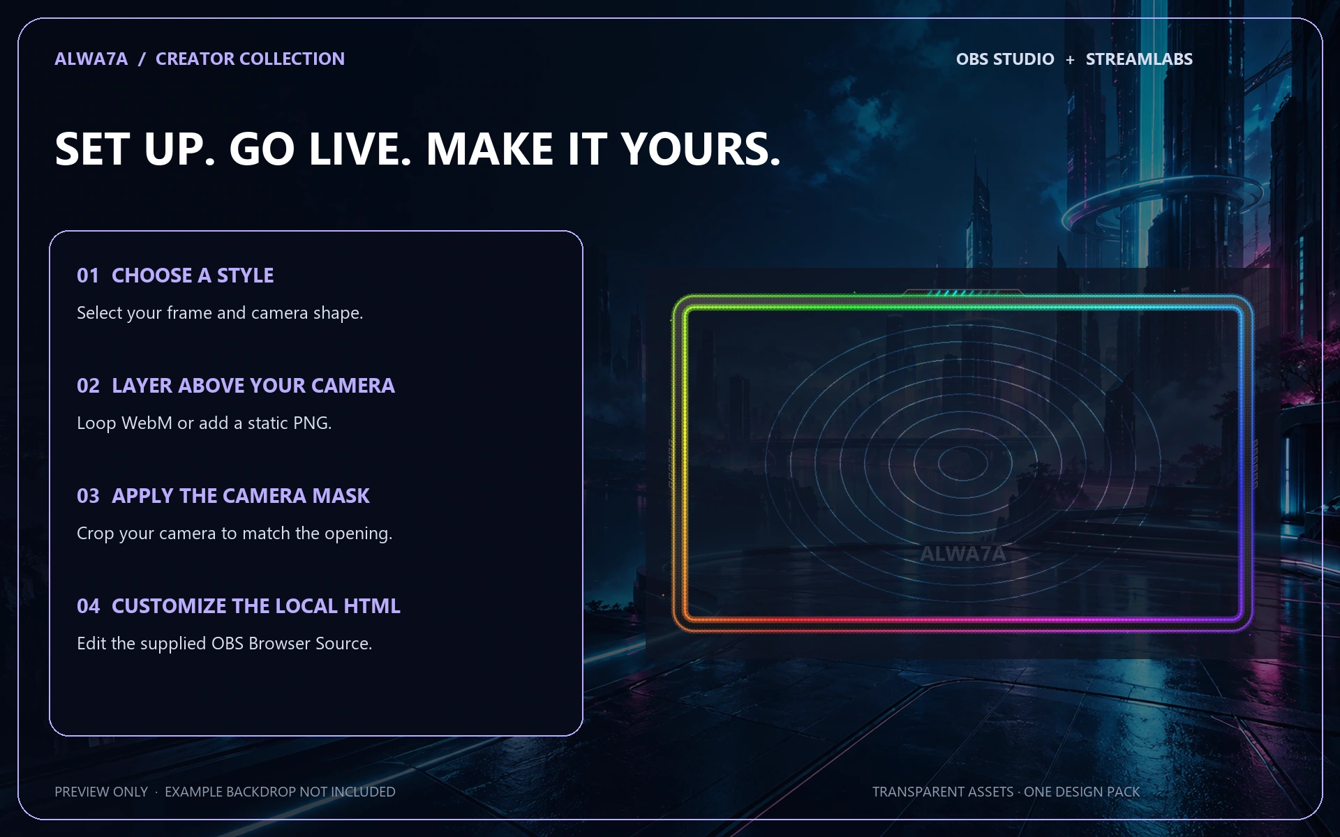 RGB Gamer — Animated Facecam Pack — Design details