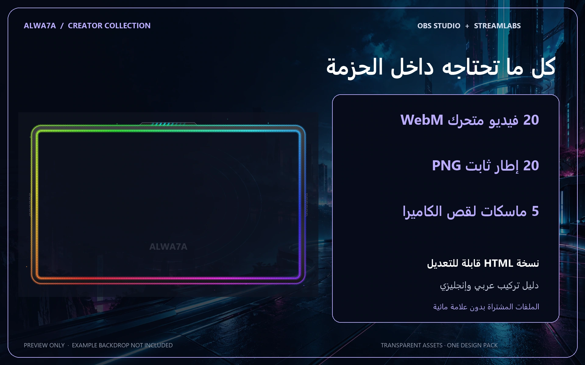 RGB Gamer — Animated Facecam Pack — Design details