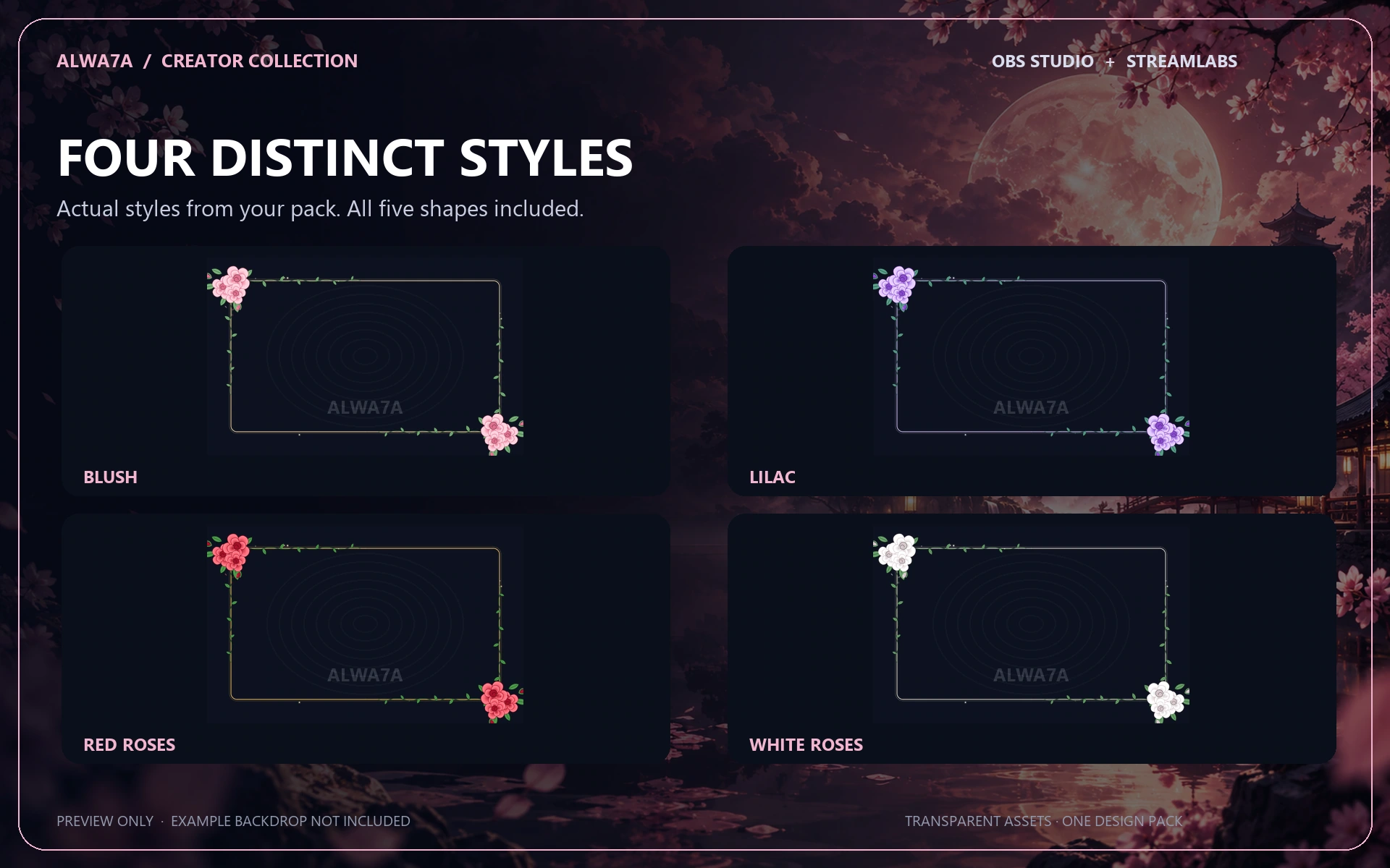 Rose Garland — Animated Facecam Pack — Design details