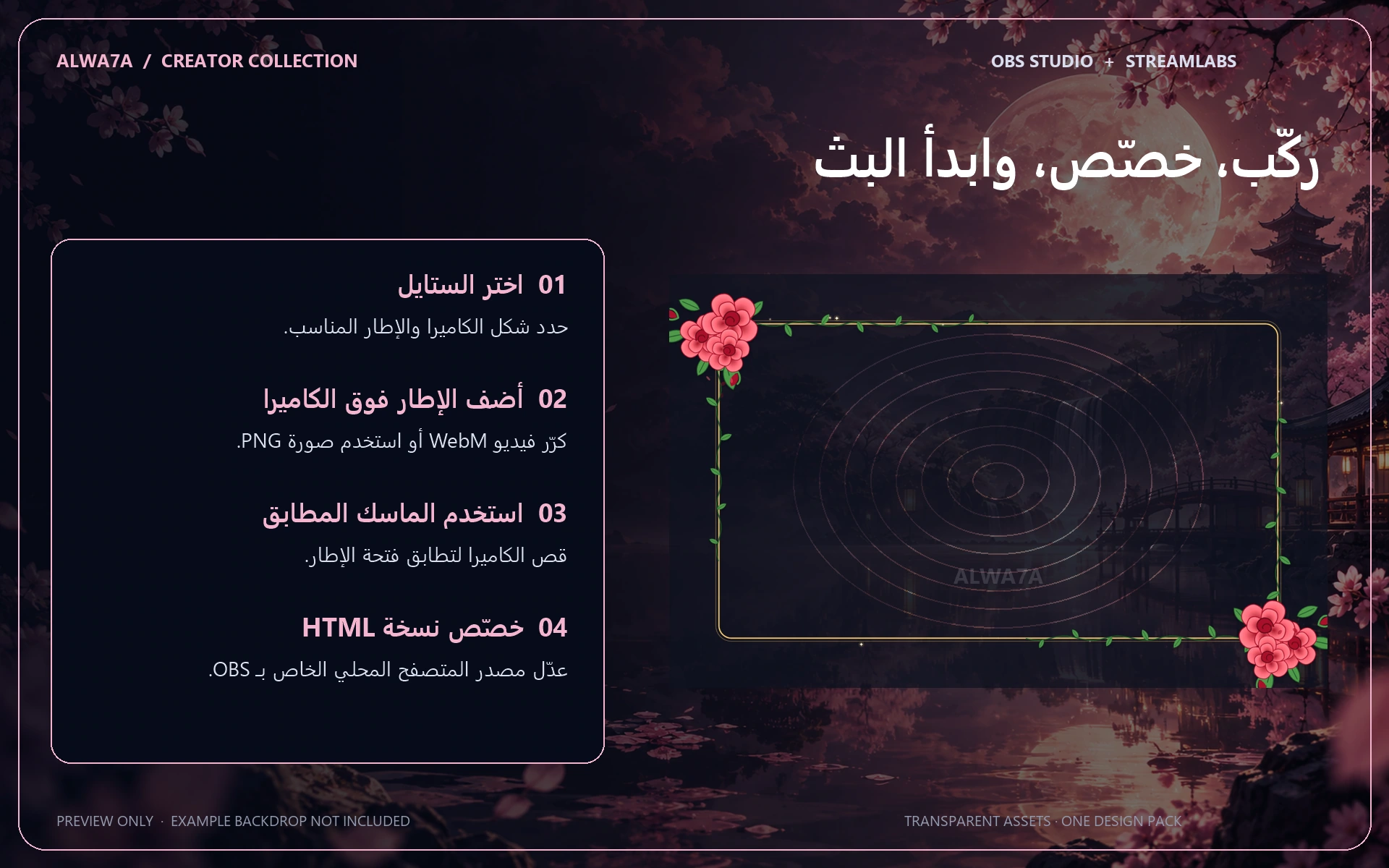 Rose Garland — Animated Facecam Pack — Design details