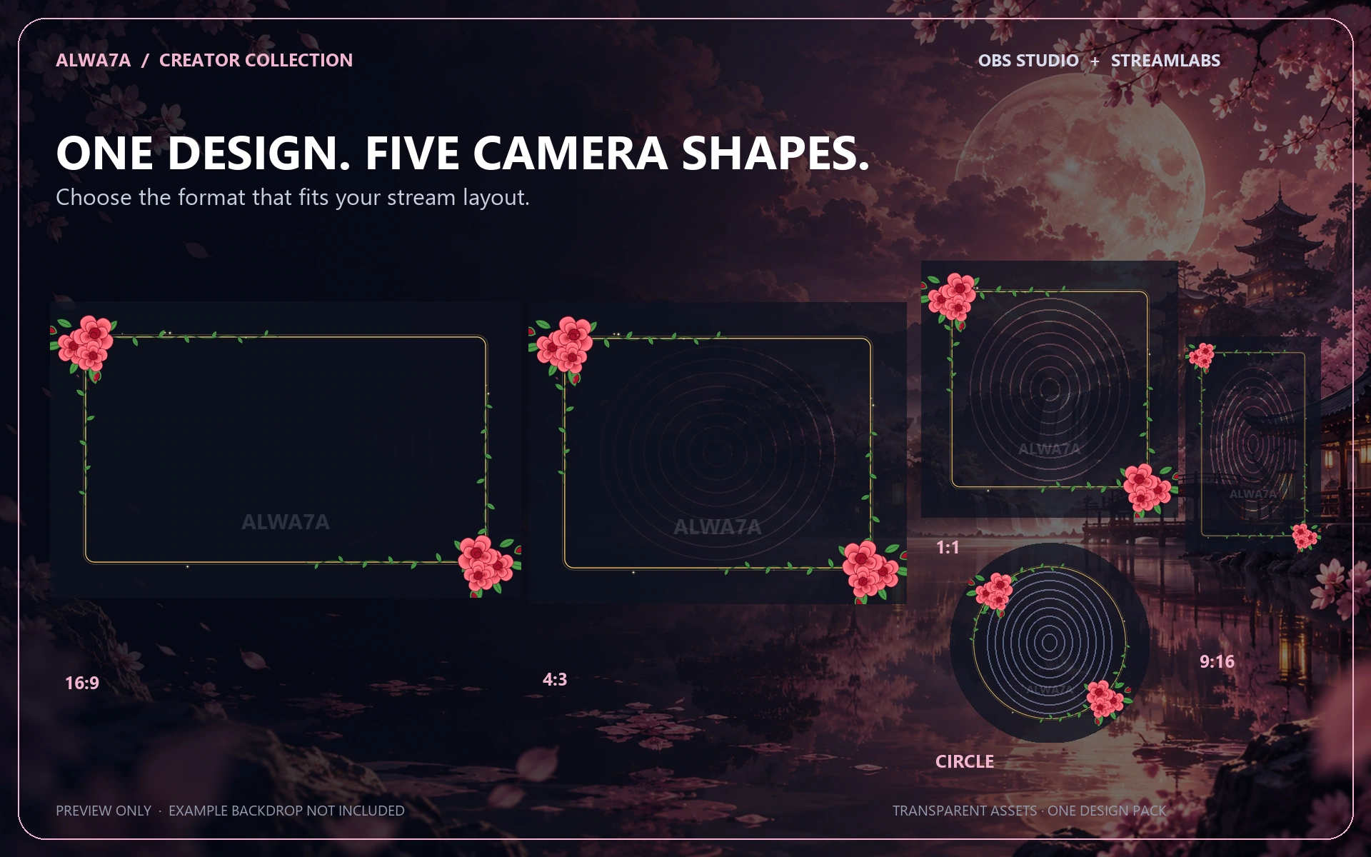 Rose Garland — Animated Facecam Pack — Design details