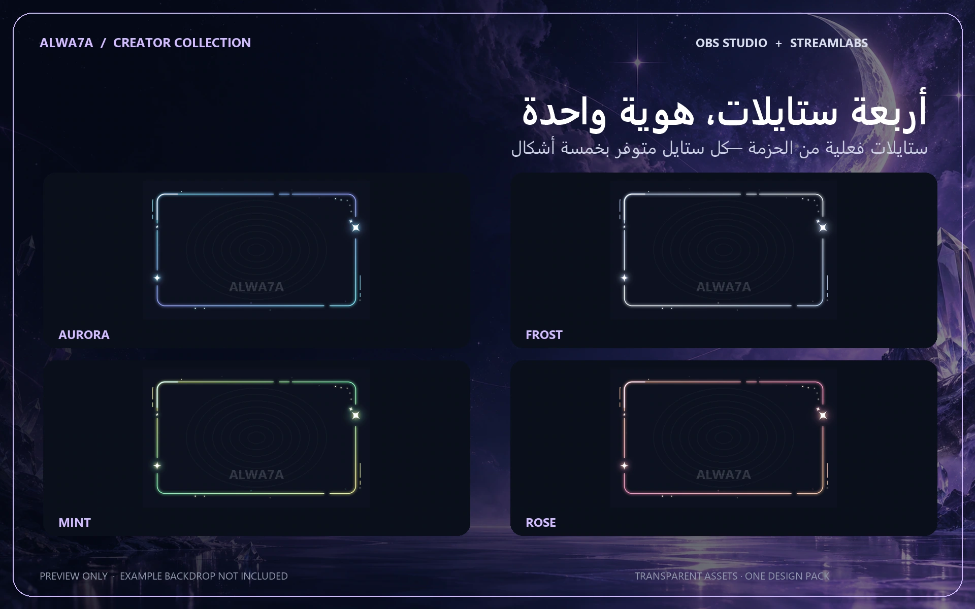 Sparkle Line — Animated Facecam Pack — Design details