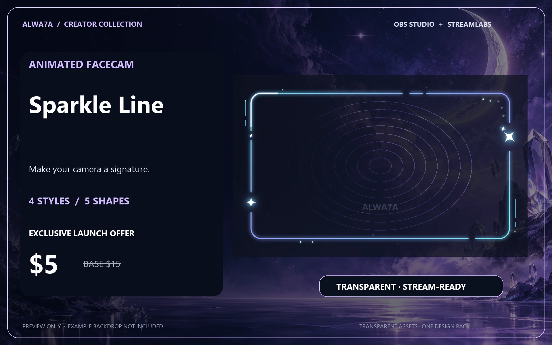 Sparkle Line — Animated Facecam Pack