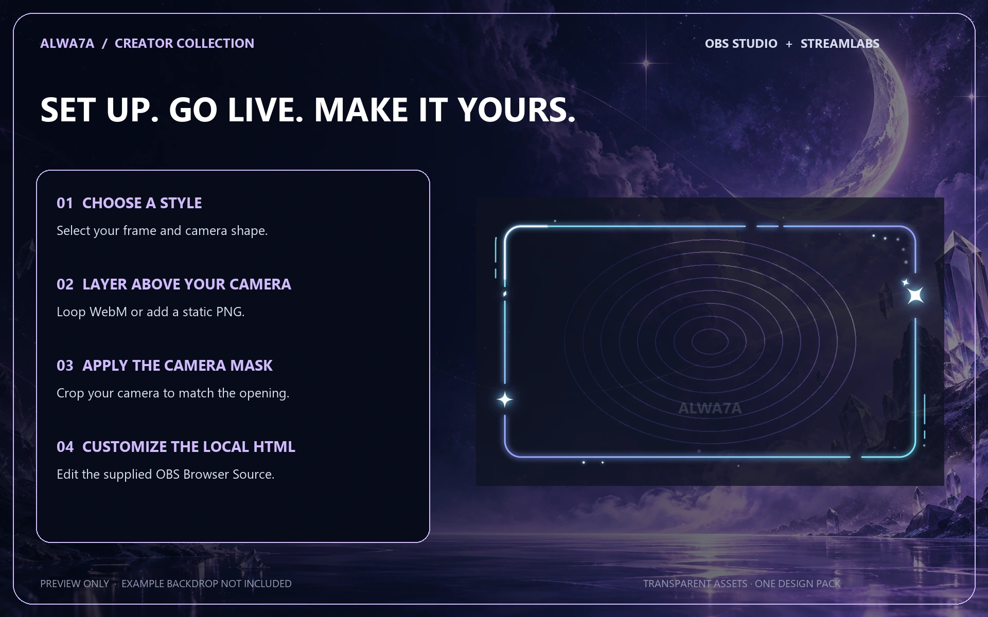 Sparkle Line — Animated Facecam Pack — Design details