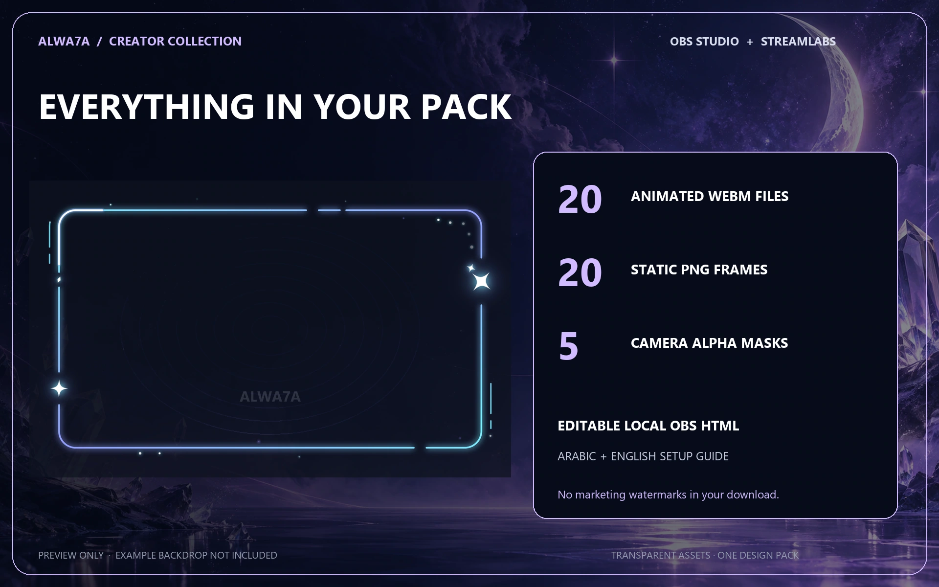 Sparkle Line — Animated Facecam Pack — Design details
