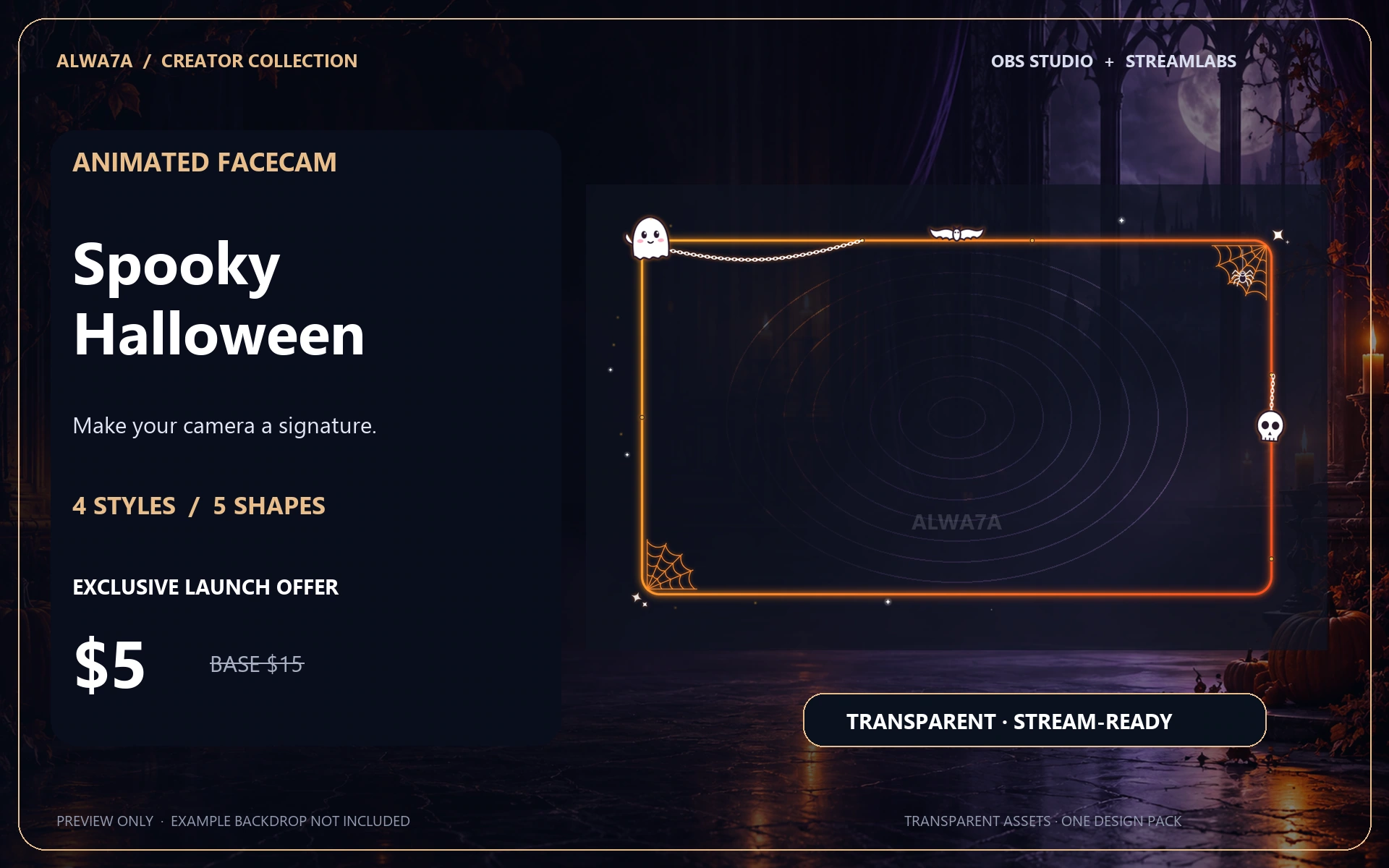 Spooky Halloween — Animated Facecam Pack