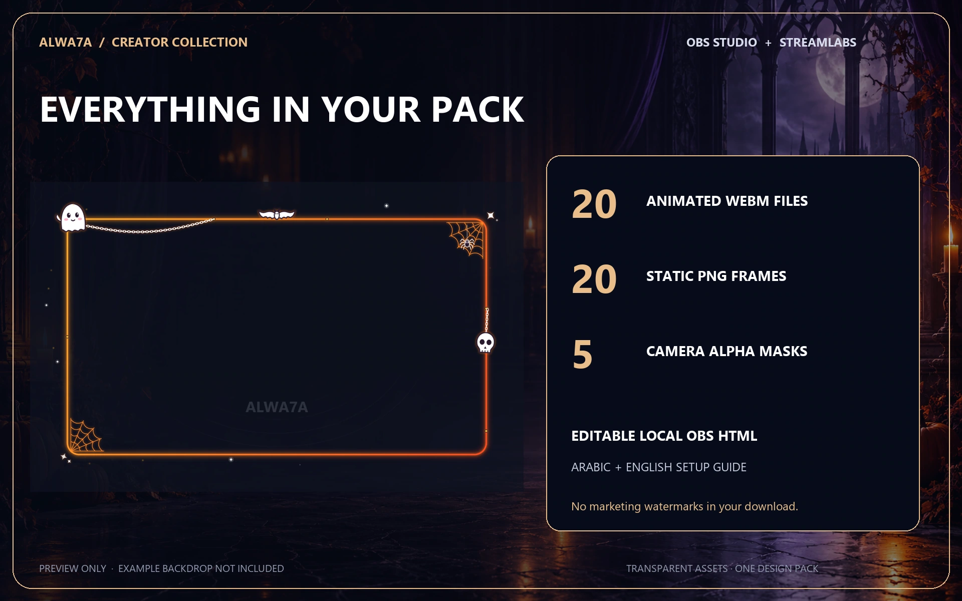 Spooky Halloween — Animated Facecam Pack — Design details